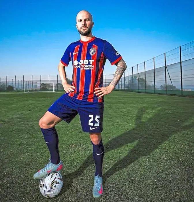 João Figueiredo, một trong ba cầu thủ nhập tịch Malaysia đang thi đấu cho Johor Darul Ta'zim.Ảnh: The Star