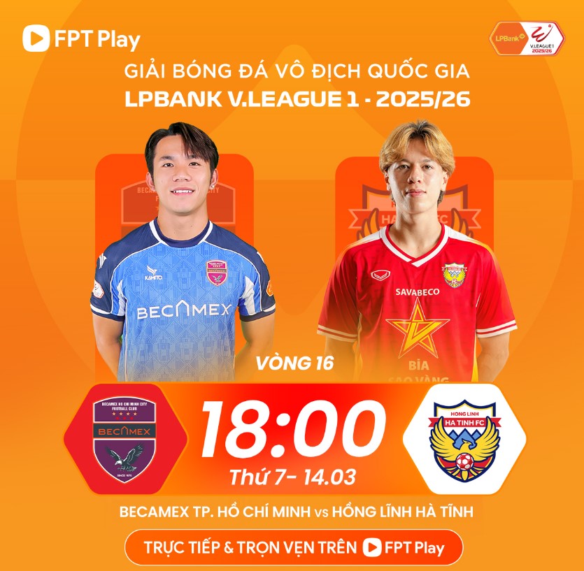 Link xem trực tiếp bóng đá Becamex TP.HCM vs Hồng Lĩnh Hà Tĩnh 18h00 hôm nay, V-League vòng 16 - Ảnh 2.