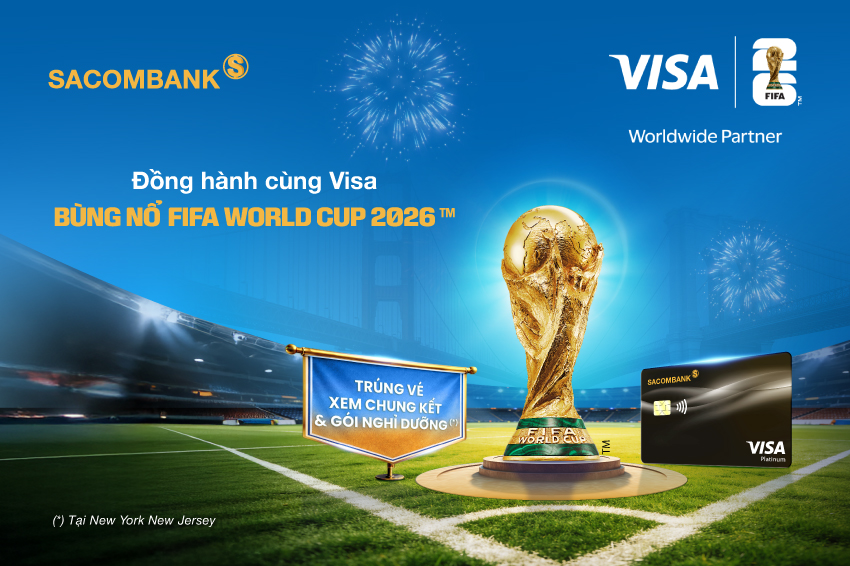 Du lịch Mỹ trọn gói và xem FIFA World Cup 2026™ với thẻ Sacombank Visa - Ảnh 1. Du lịch Mỹ trọn gói và xem FIFA World Cup 2026™ với thẻ Sacombank Visa - Ảnh 1.