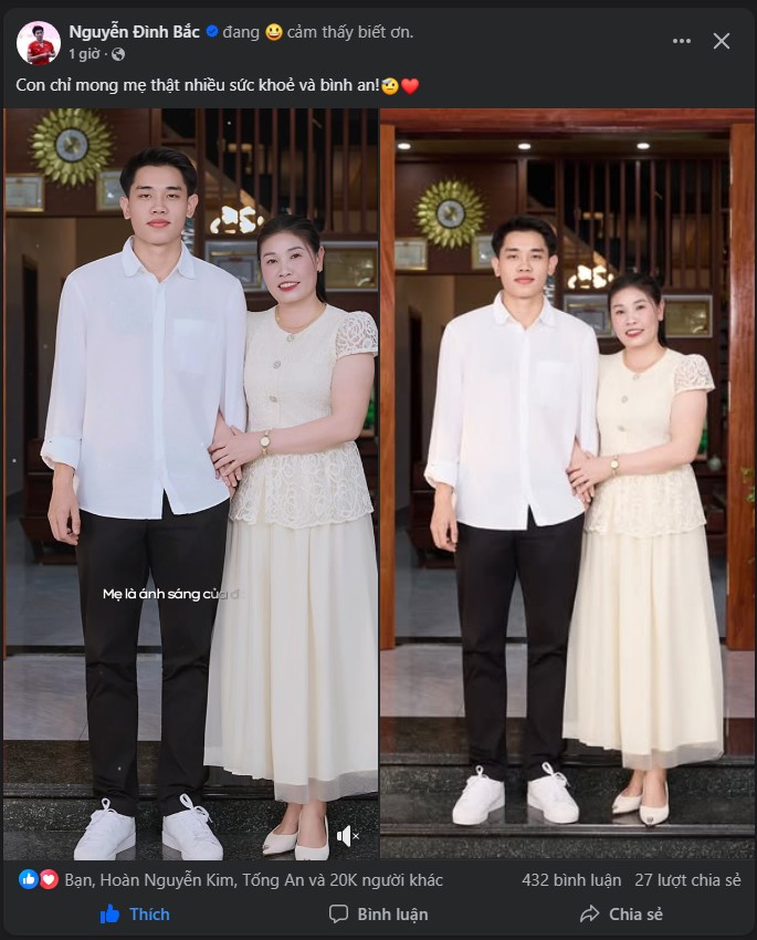 Ngày 8/3: Hoa khôi bóng chuyền Phạm Thị Yến nhận lời chúc ngọt ngào từ chồng; Đình Bắc mong mẹ bình an - Ảnh 1.