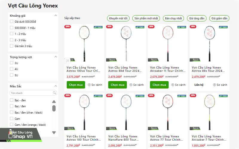 Vợt Cầu Lông Shop - Cửa hàng sản phẩm cầu lông chính hãng - Ảnh 2.
