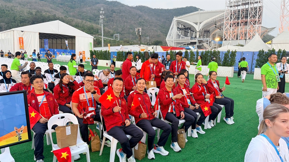 Chùm ảnh: Đoàn Thể thao Việt Nam rạng rỡ tại lễ khai mạc Đại hội Thể thao Bãi biển châu Á 2026 - Ảnh 10.