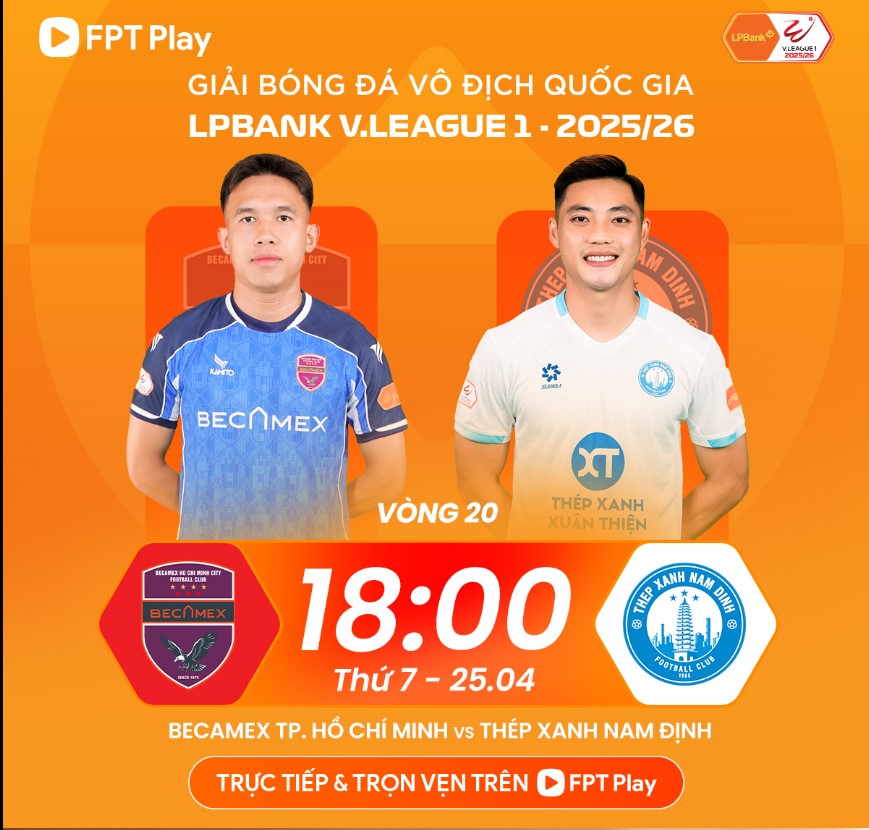 Link xem trực tiếp bóng đá Becamex TP.HCM vs Thép Xanh Nam Định 18h00 hôm nay, V-League vòng 20 - Ảnh 2.