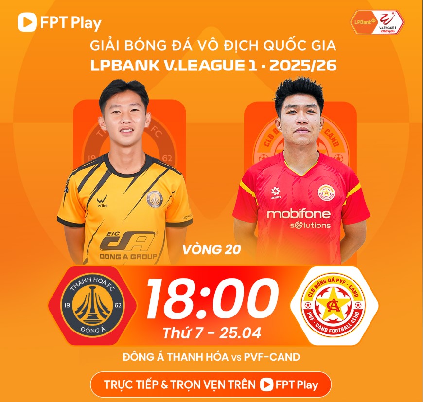 Link xem trực tiếp bóng đá Đông Á Thanh Hóa vs PVF-CAND 18h00 hôm nay, V-League vòng 20 - Ảnh 2.