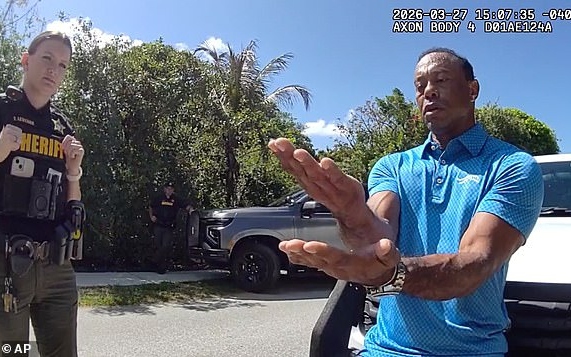 Lộ video Tiger Woods trượt bài kiểm tra nồng độ và bị cảnh sát bắt giữ sau khi gây tai nạn