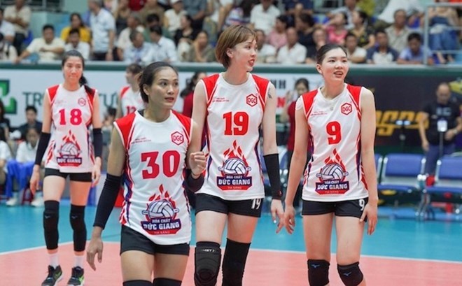 Ngoại binh Kuttika Kaewpin (30) từng thi đấu cho đội Hóa chất Đức Giang năm ngoái. Ảnh: VFV