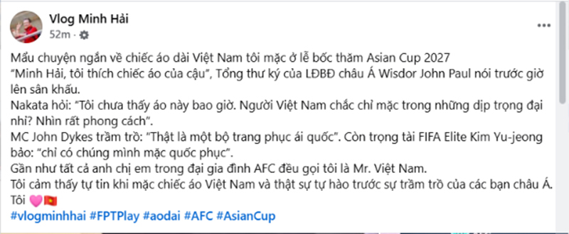 Áo dài cờ đỏ sao vàng của Việt Nam gây chú ý tại lễ bốc thăm Asian Cup 2027 - Ảnh 1. Asian Cup 2027