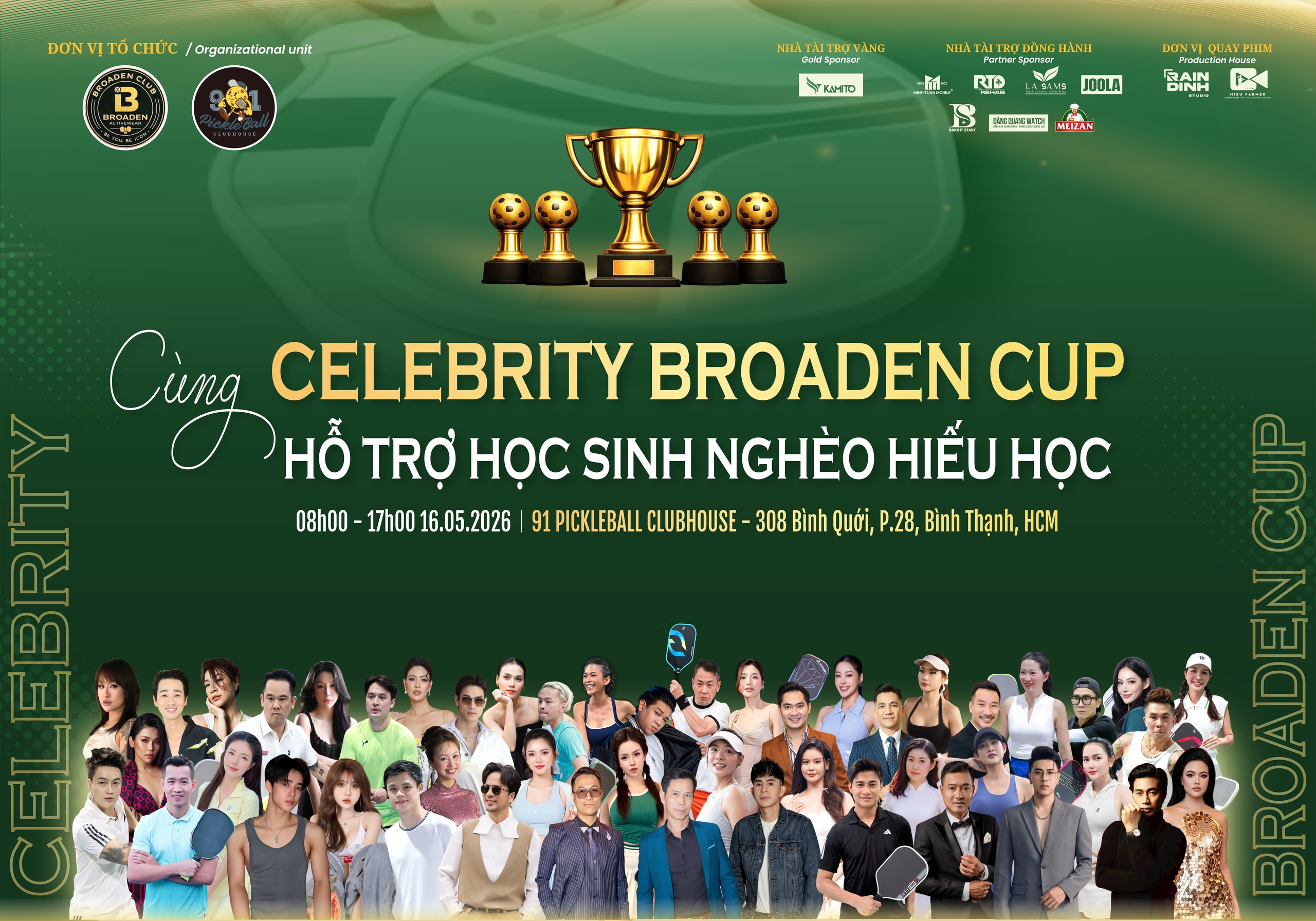 48 nghệ sĩ tham gia BROADEN Celebrity Pickleball Cup 2026 - Ảnh 1. 48 nghệ sĩ tham gia BROADEN Celebrity Pickleball Cup 2026 - Ảnh 1.