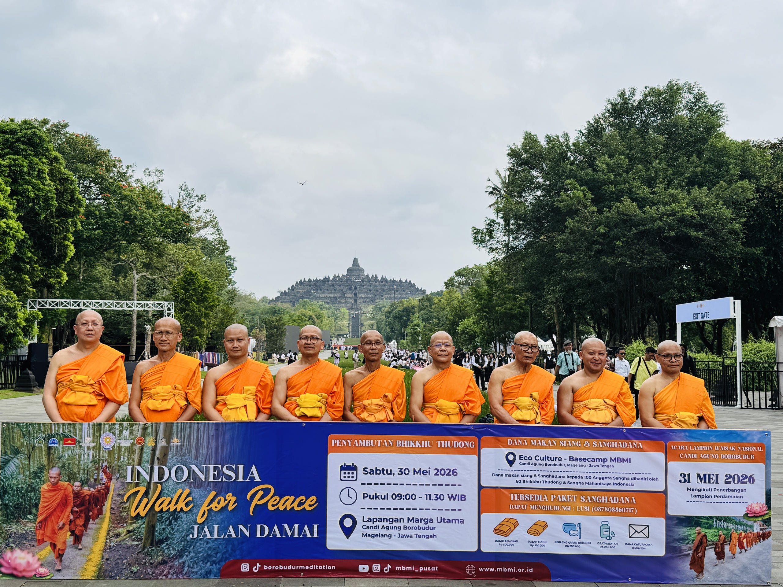 Tăng đoàn “Bộ hành vì Hòa bình” hoàn thành hành trình tới Borobudur trước Đại lễ Waisak 2026 - Ảnh 1.
