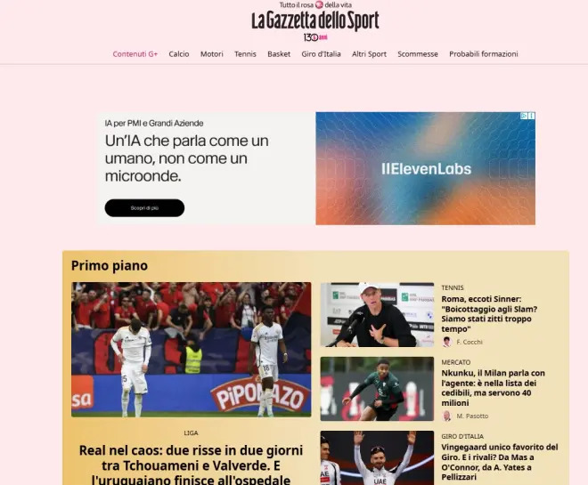 Gazzetta dello Sport đưa tin về vụ xô xát giữa Tchouameni và Valverde