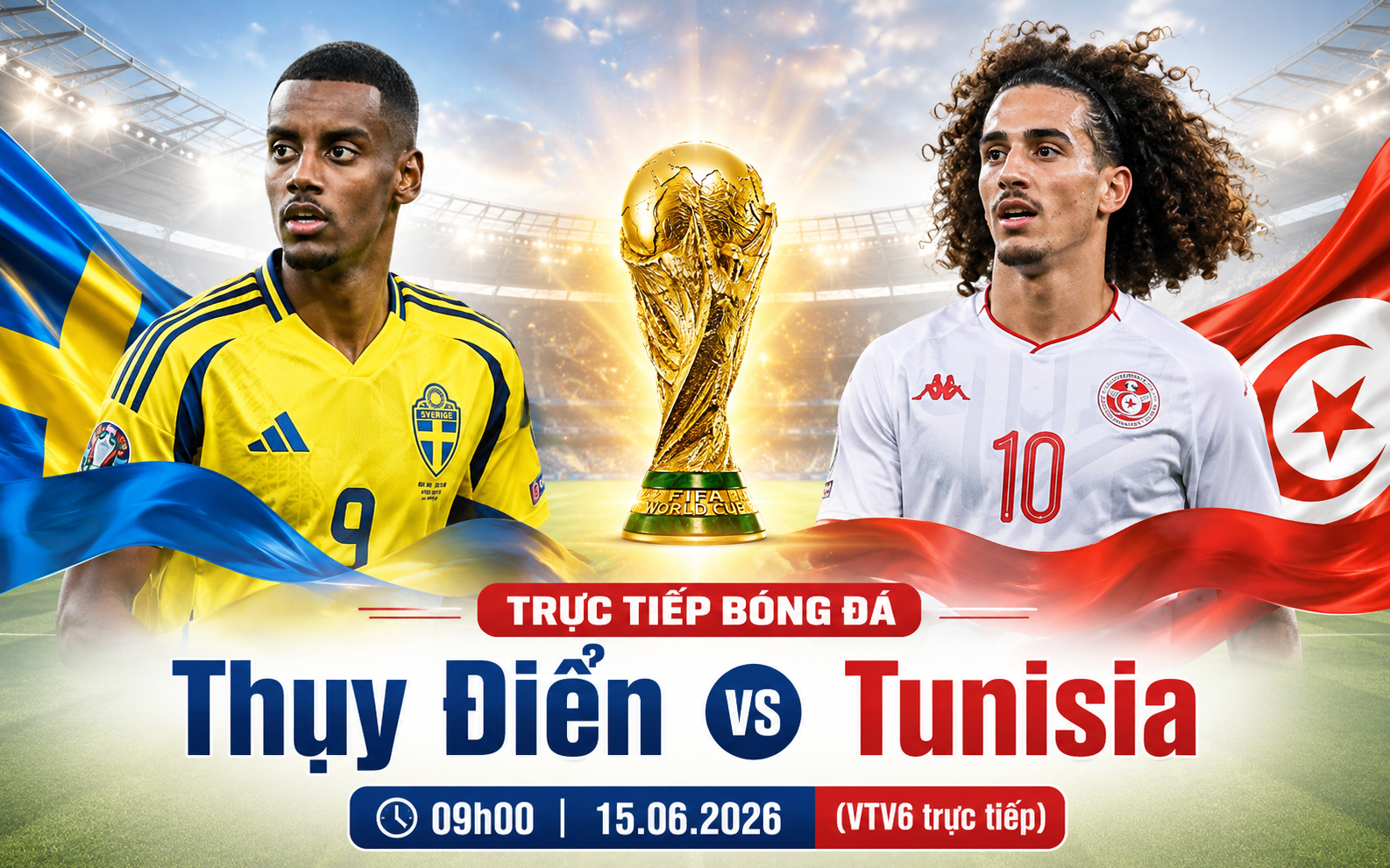 TRỰC TIẾP bóng đá Thụy Điển vs Tunisia: Song sát Gyokeres - Isak xuất trận
