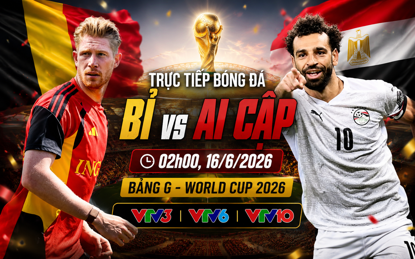 TRỰC TIẾP bóng đá Bỉ vs Ai Cập 02h00 hôm nay, bảng F World Cup 2026