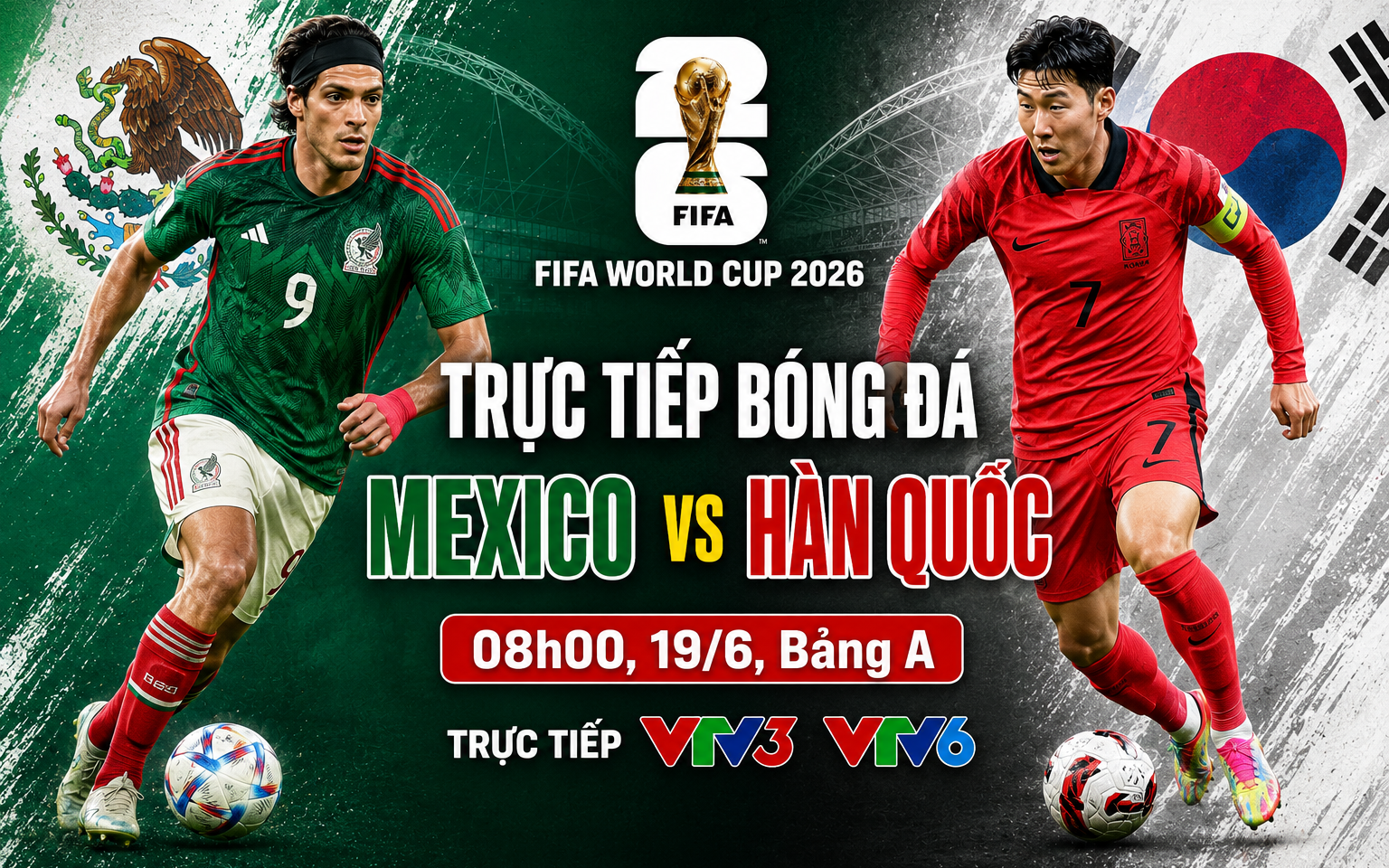 TRỰC TIẾP bóng đá Mexico vs Hàn Quốc 08h00 ngày 19/6, bảng A World Cup 2026