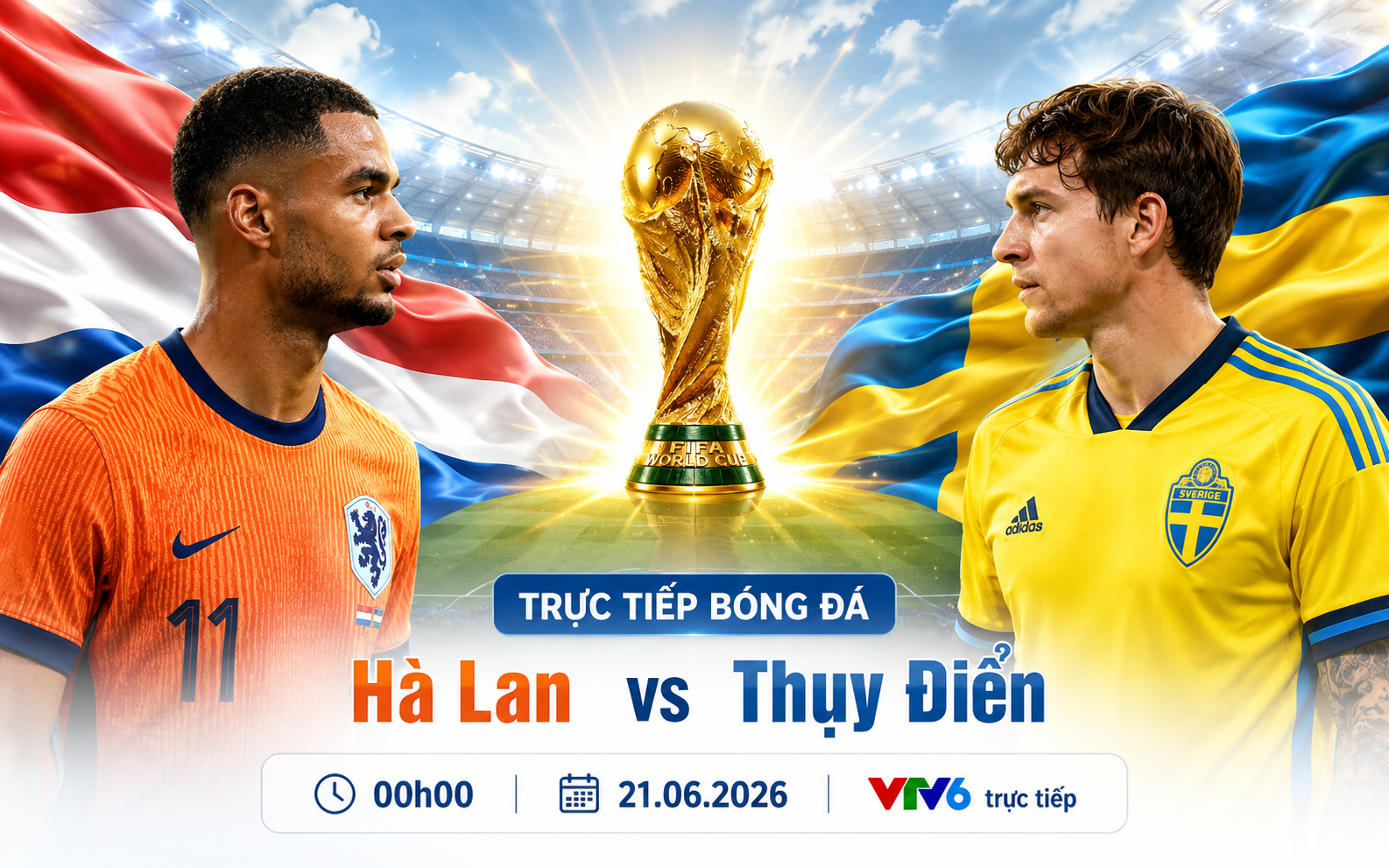 TRỰC TIẾP bóng đá Hà Lan vs Thụy Điển 00h00 hôm nay, bảng F World Cup 2026