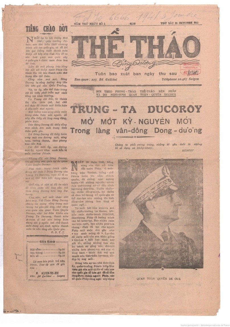 Báo Thể thao ở Việt Nam đầu thế kỷ 20 (21-6) - Ảnh 2. Báo Thể thao ở Việt Nam đầu thế kỷ 20 (21-6) - Ảnh 2.