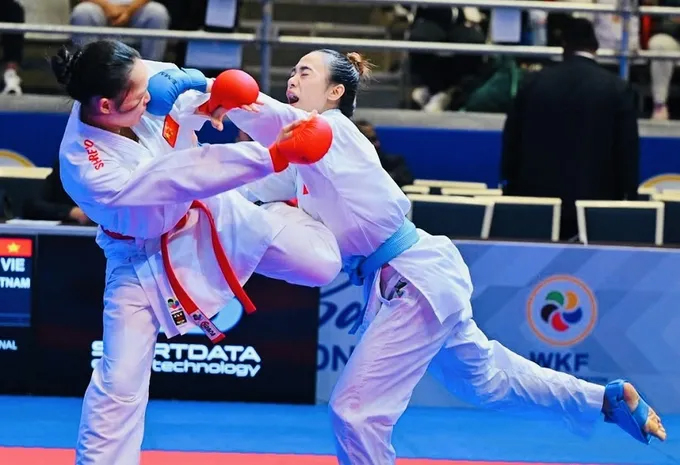 Nguyễn Thị Diệu Ly mang về HCV duy nhất cho karate Việt Nam tại giải vô địch châu Á 2026 - Ảnh 1. Nguyễn Thị Diệu Ly mang về HCV duy nhất cho karate Việt Nam tại giải vô địch châu Á 2026 - Ảnh 1.