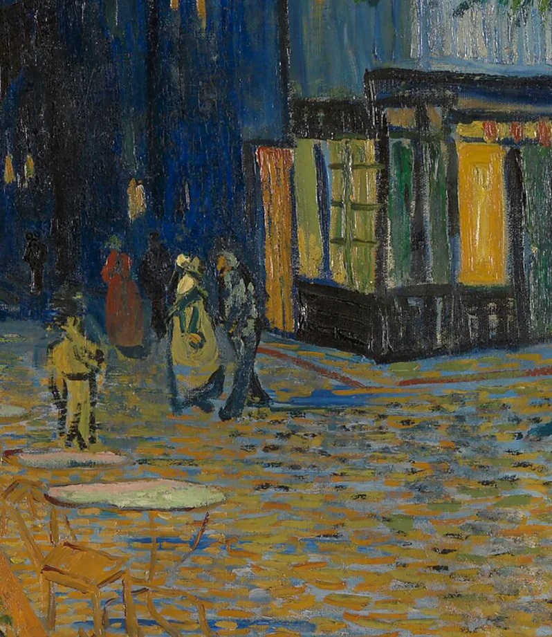 "Café Terrace at Night": 5 chi tiết hé lộ thiên tài của Van Gogh trong "Đêm đầy sao" đầu tiên - Ảnh 4. "Café Terrace at Night": 5 chi tiết hé lộ thiên tài của Van Gogh trong "Đêm đầy sao" đầu tiên - Ảnh 4.