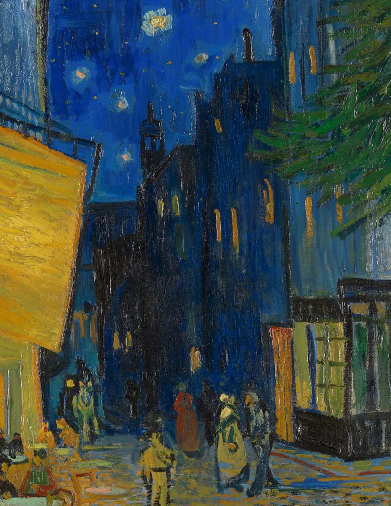 "Café Terrace at Night": 5 chi tiết hé lộ thiên tài của Van Gogh trong "Đêm đầy sao" đầu tiên - Ảnh 6. "Café Terrace at Night": 5 chi tiết hé lộ thiên tài của Van Gogh trong "Đêm đầy sao" đầu tiên - Ảnh 6.