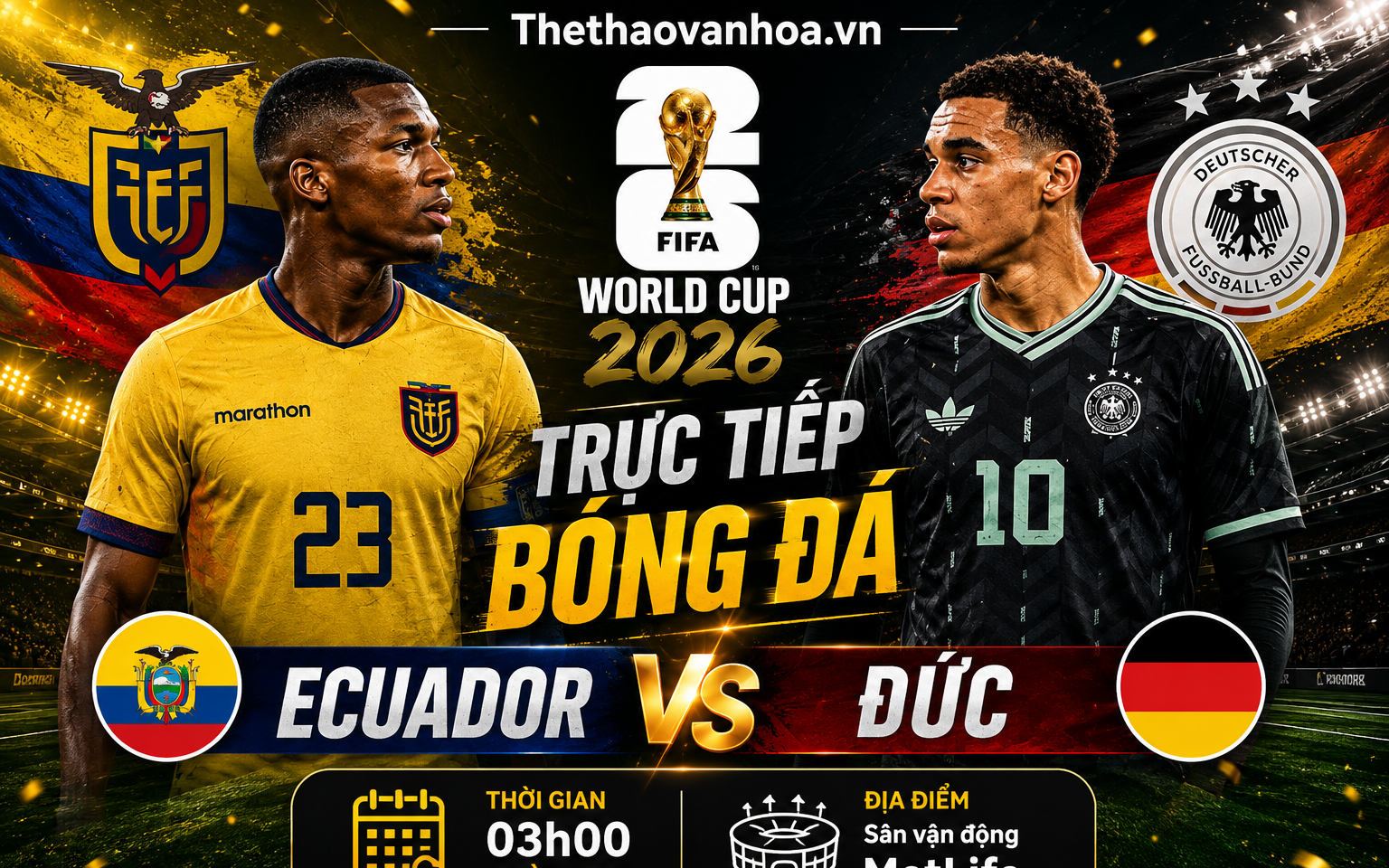 Nhận định Ecuador vs Đức (03h00, 26/6) World Cup 2026 bảng E: Lực lượng, đối đầu, tỷ lệ chiến thắng