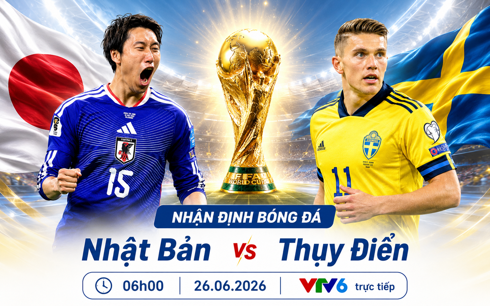 Nhận định Nhật Bản vs Thụy Điển (6h, 26/6) World Cup 2026 bảng F: Lực lượng, đối đầu, tỷ lệ chiến thắng
