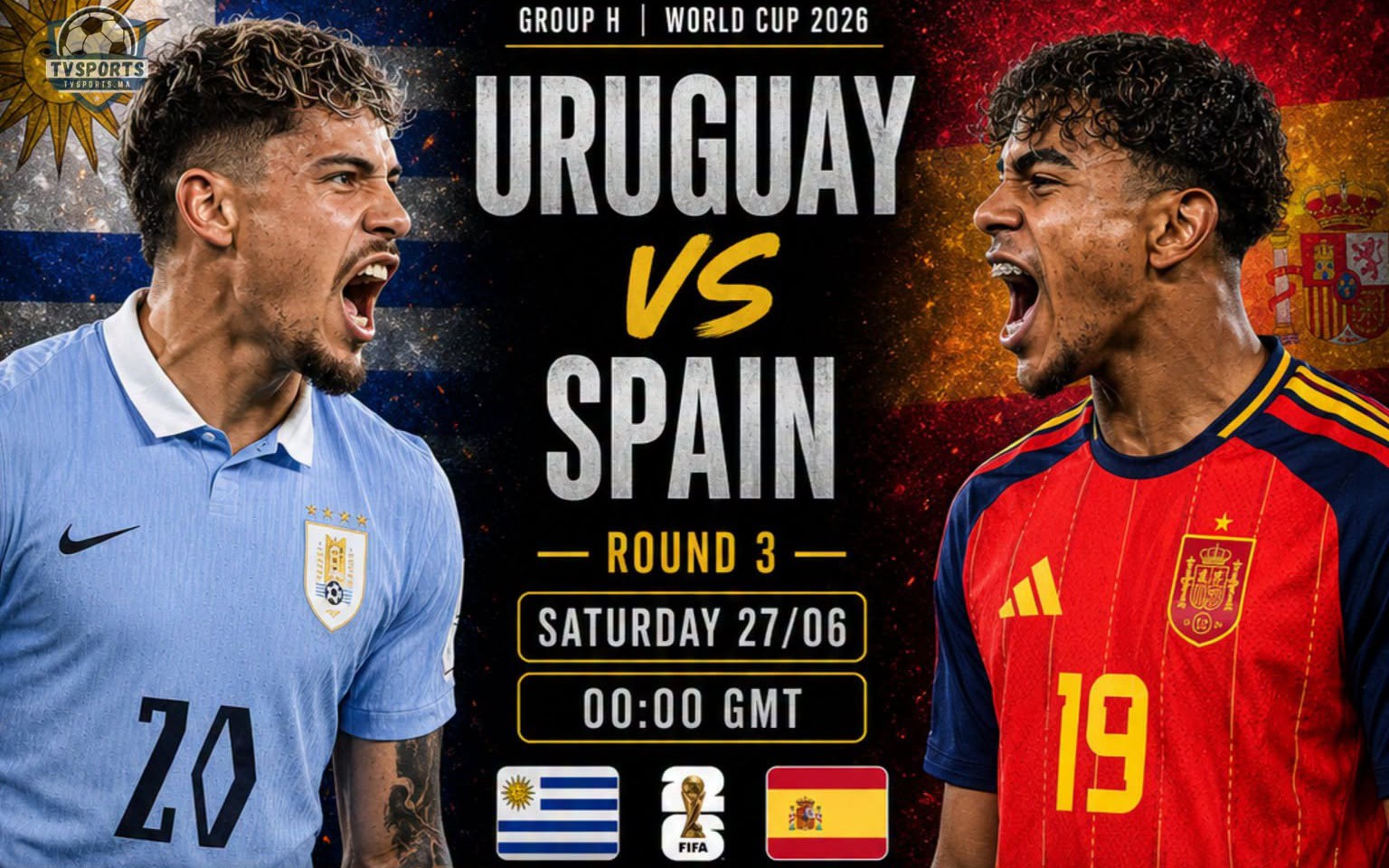 VTV6 VTV3 trực tiếp bóng đá Uruguay vs Tây Ban Nha, Cape Verde vs Saudi Arabia, bảng H World Cup 2026