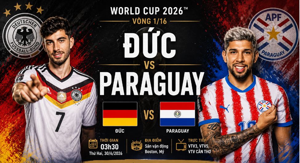 Trực tiếp bóng đá Đức vs Paraguay hôm nay 30/6, vòng 1/16 World Cup 2026 - Ảnh 4.