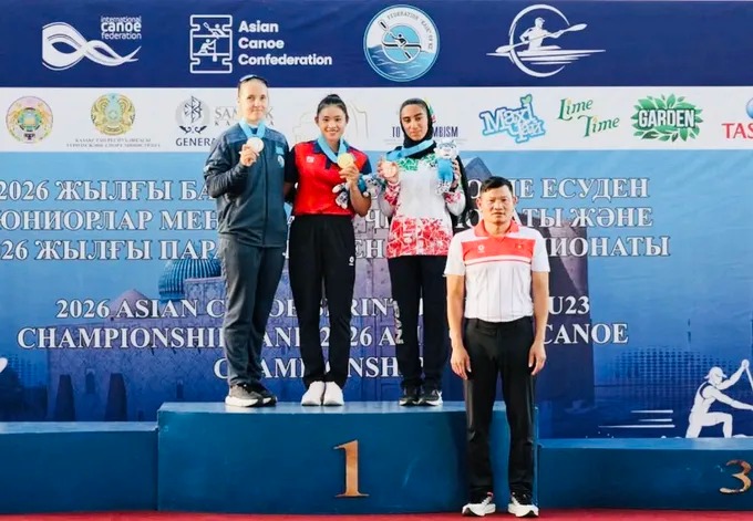 Tay chèo Việt Nam giành 3 HCV tại giải vô địch canoeing trẻ châu Á 2026 - Ảnh 1.