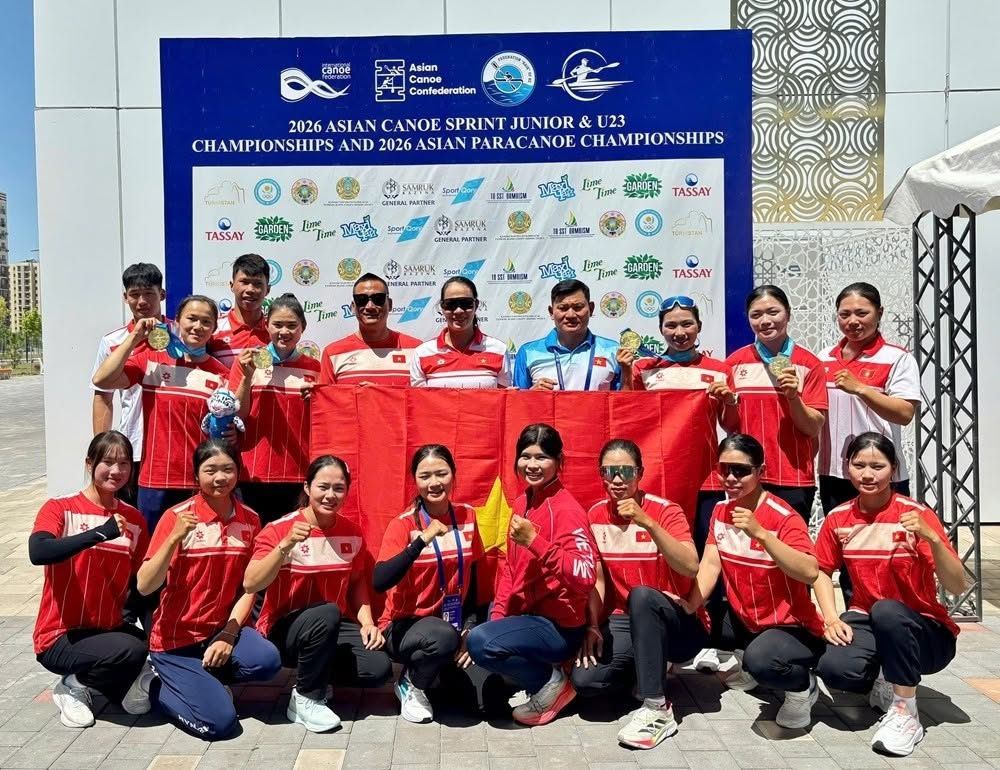 Đội tuyển canoeing Việt Nam đã khép lại hành trình tại Giải vô địch Canoeing trẻ và U23 châu Á 2026 với thành tích ấn tượng khi giành tổng cộng 14 huy chương, gồm 4 HCV, 3 HCB và 7 HCĐ.