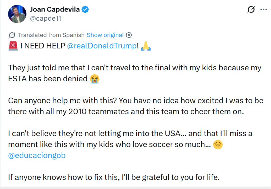 Nhà vô địch World Cup được nhập cảnh Mỹ sau lời khẩn cầu Tổng thống Donald Trump - Ảnh 1. World Cup 2026