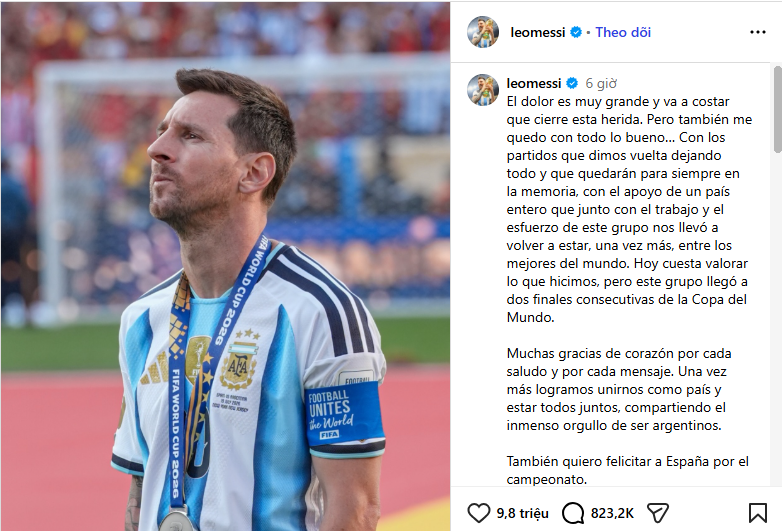 Nghẹn ngào với tâm thư của Messi sau trận thua Tây Ban Nha - Ảnh 1. Nghẹn ngào với tâm thư của Messi sau trận thua Tây Ban Nha - Ảnh 1.