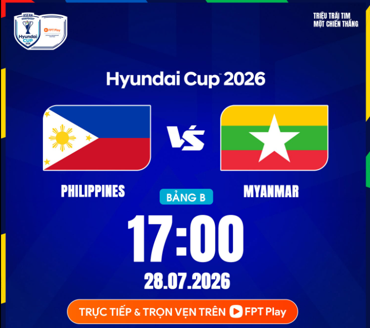 Link xem trực tiếp bóng đá Asean Cup 2026 hôm nay ngày 28/7: Philippines vs Myanmar - Ảnh 3.