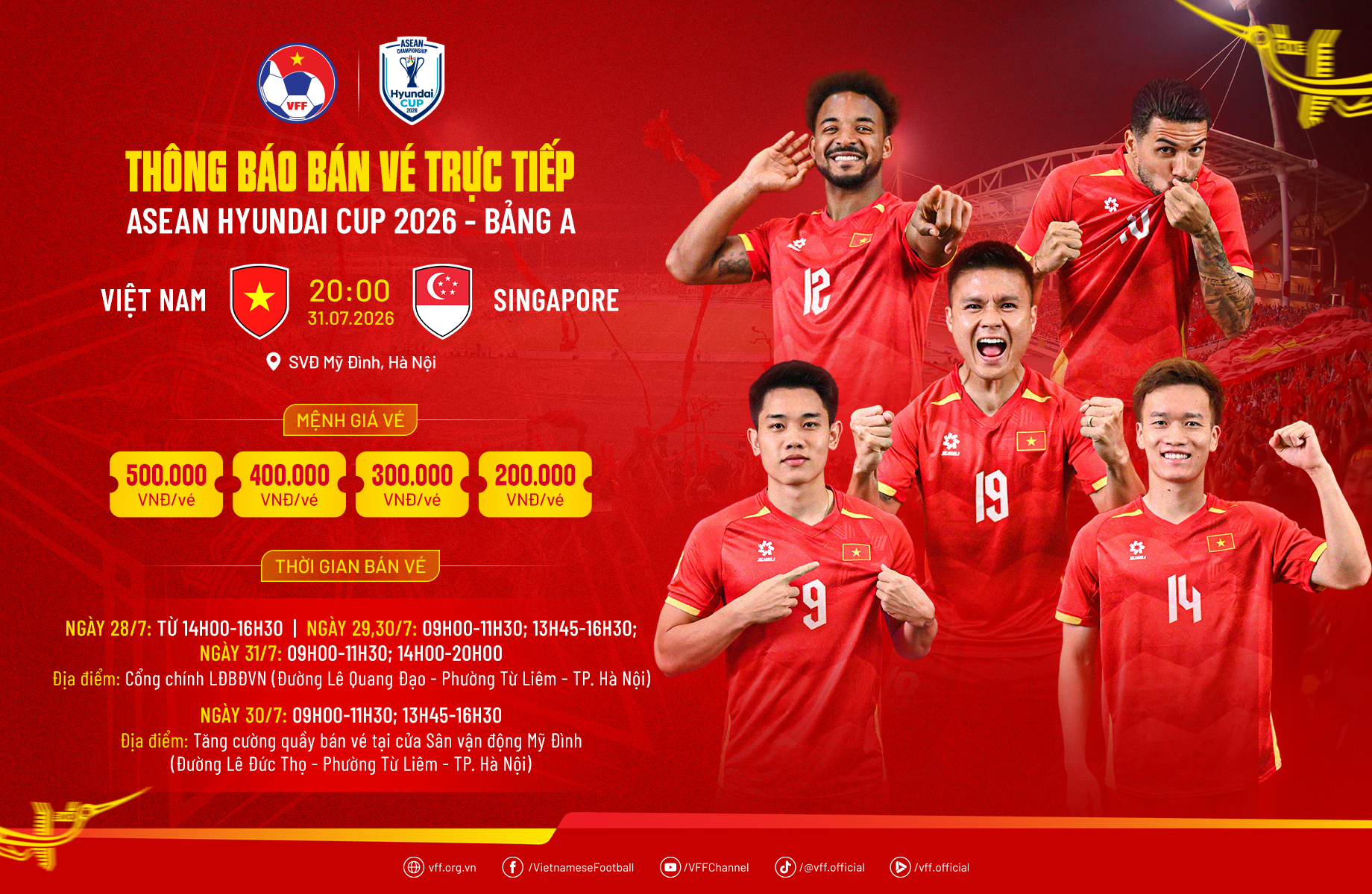 Tin nóng bóng đá Việt hôm nay 29/7: Vé trận Việt Nam - Singapore 'sốt'; Nam Định ra mắt cầu thủ Việt kiều Áo - Ảnh 1.