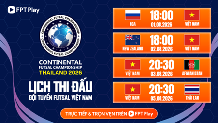 FPT Play phát sóng trực tiếp Continental Futsal Championship 2026 - Ảnh 3.