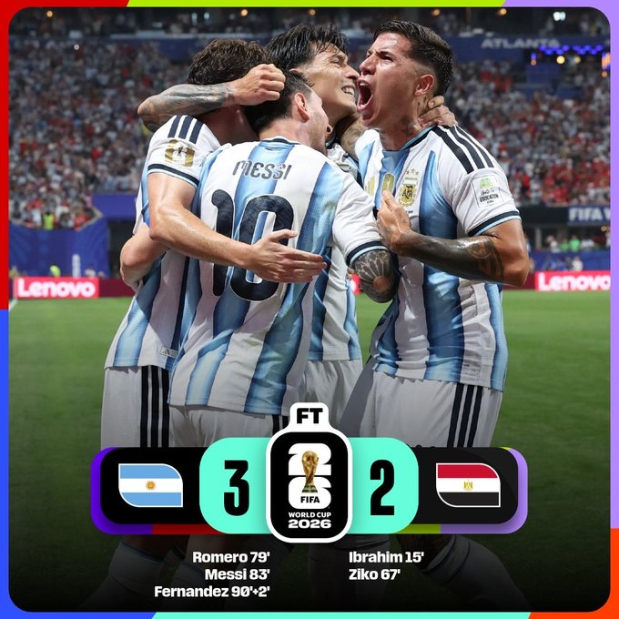 Messi ghi bàn, Argentina ngược dòng thắng Ai Cập để vào tứ kết World Cup 2026 - Ảnh 1. Messi ghi bàn, Argentina ngược dòng thắng Ai Cập để vào tứ kết World Cup 2026 - Ảnh 1.
