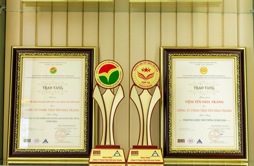 TIỆM YẾN NHA TRANG liên tiếp đạt 2 giải thưởng uy tín năm 2026 - Ảnh 2. TIỆM YẾN NHA TRANG liên tiếp đạt 2 giải thưởng uy tín năm 2026 - Ảnh 2.