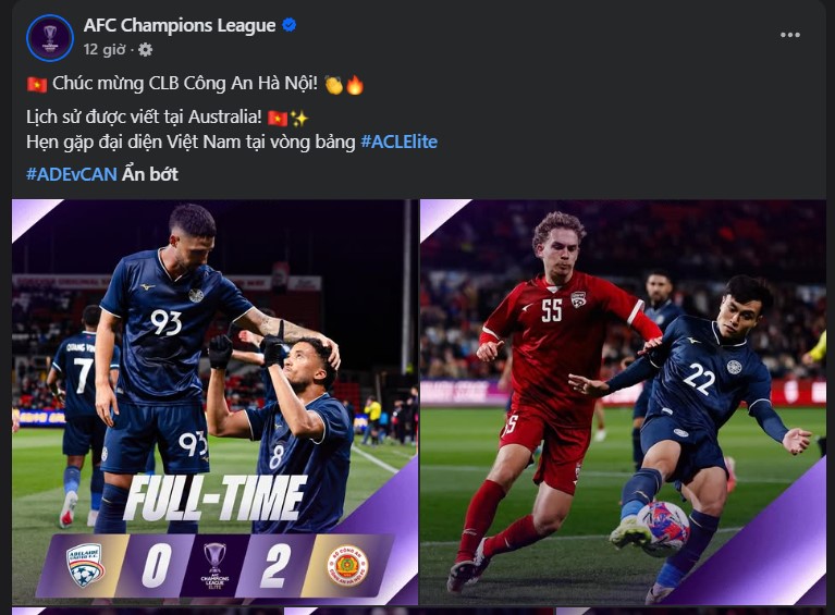 CAHN FC làm nên lịch sử ở giải châu Á, AFC gửi lời chúc mừng - Ảnh 1. CAHN FC làm nên lịch sử ở giải châu Á, AFC gửi lời chúc mừng - Ảnh 1.