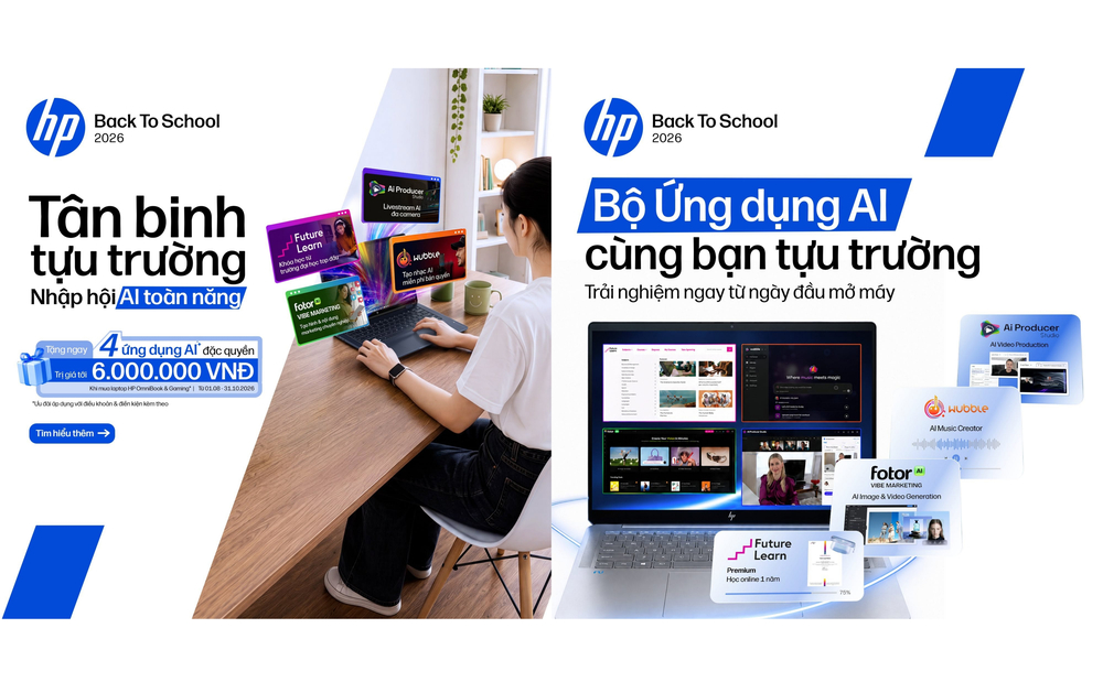 HP tặng “khủng” 4 ứng dụng AI khi mua laptop OmniBook và Gaming mùa tựu trường 2026 - Ảnh 1. HP tặng “khủng” 4 ứng dụng AI khi mua laptop OmniBook và Gaming mùa tựu trường 2026 - Ảnh 1.
