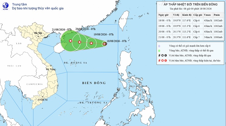 Xuất hiện áp thấp nhiệt đới trên Biển Đông - Ảnh 1. Xuất hiện áp thấp nhiệt đới trên Biển Đông - Ảnh 1.
