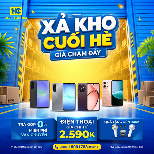 Cuối hè giá chạm đáy, Điện thoại giảm đến 50% tại Điện máy HC - Ảnh 1. Cuối hè giá chạm đáy, Điện thoại giảm đến 50% tại Điện máy HC - Ảnh 1.