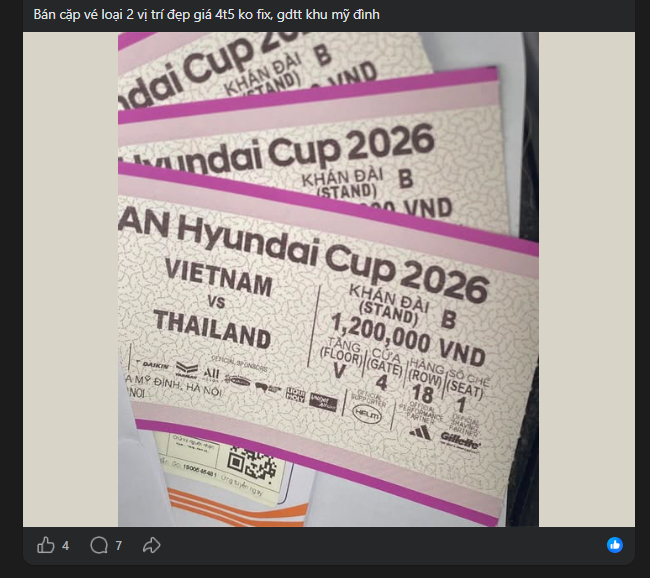 Cập nhật chung kết ASEAN Cup 2026 Việt Nam vs Thái Lan 26/8: Vé chợ đen chạm mốc 16 triệu đồng/cặp - Ảnh 1.