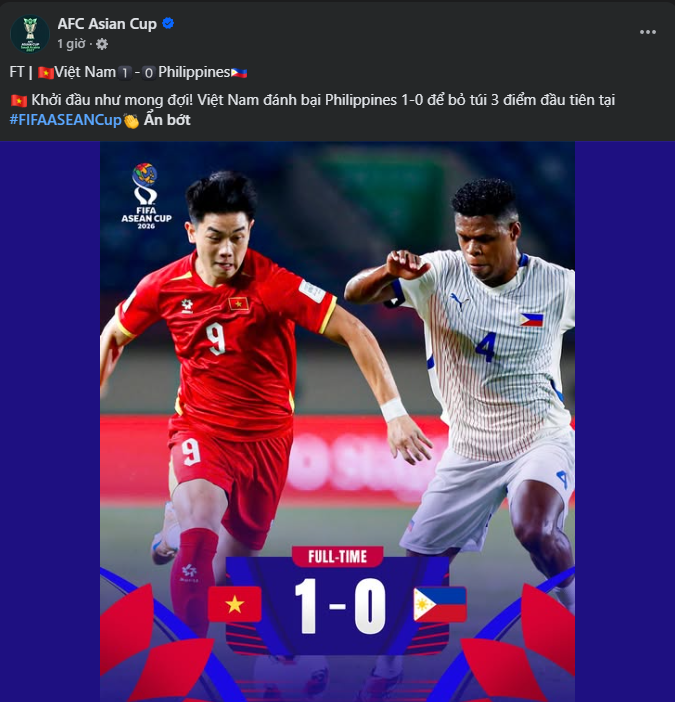 FIFA và AFC cùng lên tiếng khi ĐT Việt Nam thắng trận đầu tiên ở FIFA ASEAN Cup 2026 - Ảnh 2. FIFA và AFC cùng lên tiếng khi ĐT Việt Nam thắng trận đầu tiên ở FIFA ASEAN Cup 2026 - Ảnh 2.