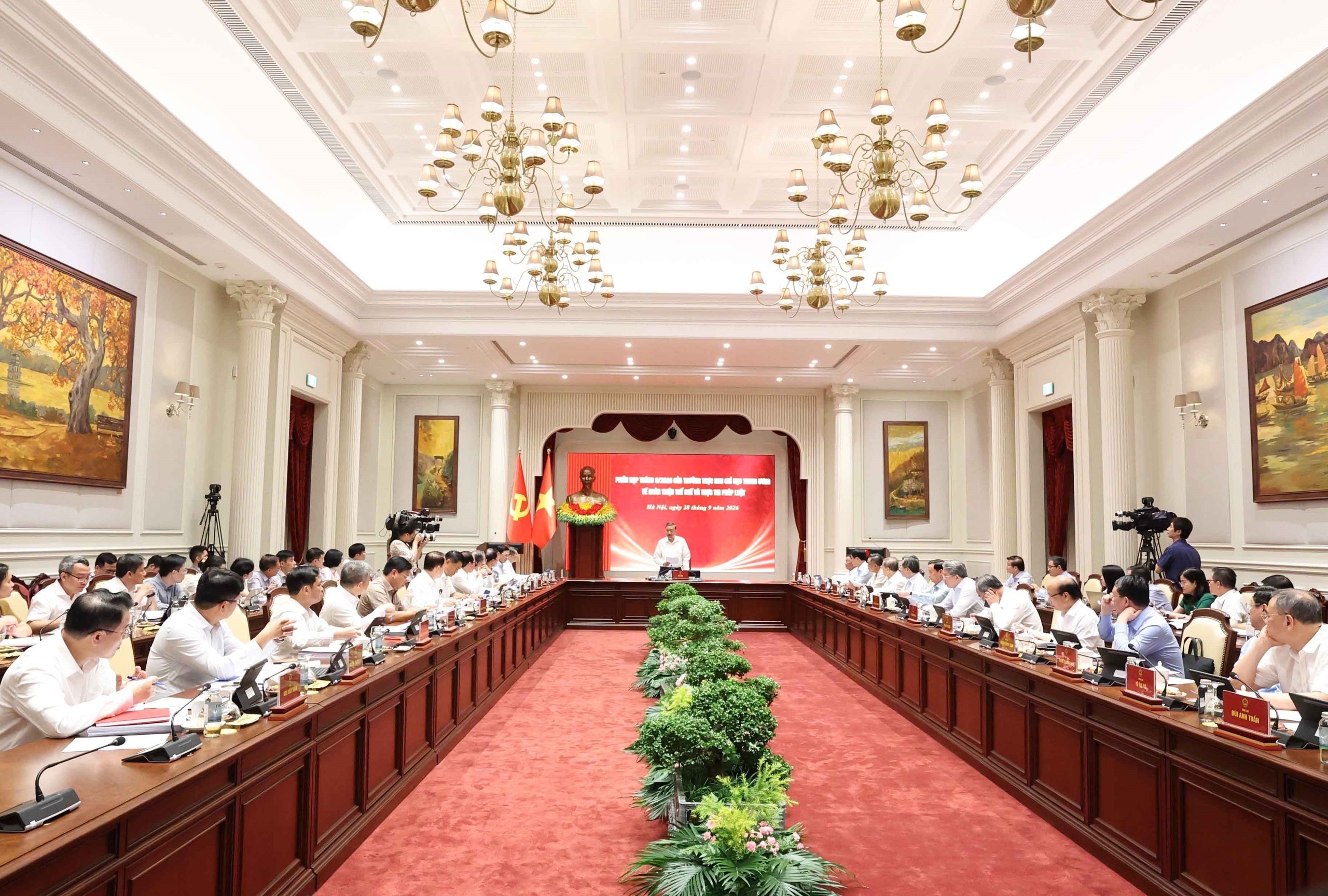 Phiên họp tháng 9/2026 của Thường trực Ban Chỉ đạo Trung ương về hoàn thiện thể chế và thực thi pháp luật