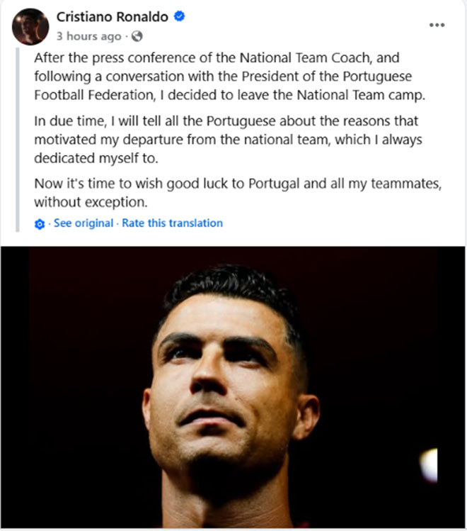 NÓNG: Ronaldo rời tuyển Bồ Đào Nha, cân nhắc từ giã sự nghiệp quốc tế - Ảnh 1. Ronaldo