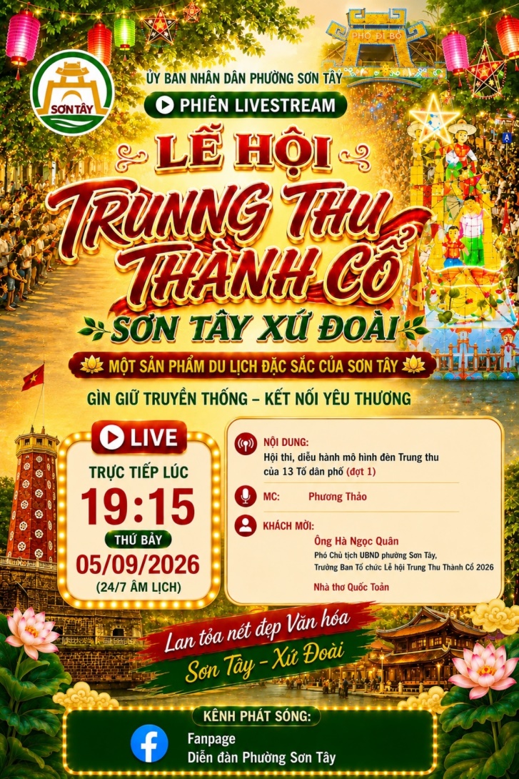 25 tổ dân phố Sơn Tây cùng thắp sáng mùa Trung thu xứ Đoài 2026 - Ảnh 6. 25 tổ dân phố Sơn Tây cùng thắp sáng mùa Trung thu xứ Đoài 2026 - Ảnh 6.