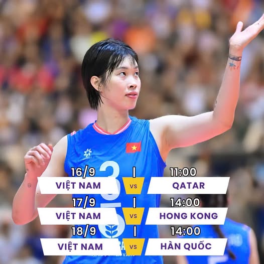 Lịch thi đấu của tuyển Việt Nam ở vòng bảng môn bóng chuyền nữ của ASIAD 2026. Ảnh: FC Trần Thị Thanh Thúy