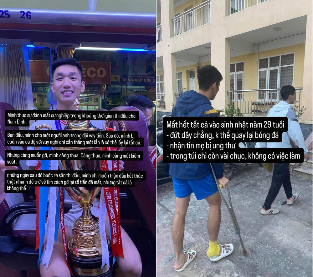 Trọng Đại thừa nhận đánh mất sự nghiệp trong khoảng thời gian thi đấu cho Nam Định, nhất là khi sa vào cá độ. Ảnh FBNV Trọng Đại thừa nhận đánh mất sự nghiệp trong khoảng thời gian thi đấu cho Nam Định, nhất là khi sa vào cá độ. Ảnh FBNV