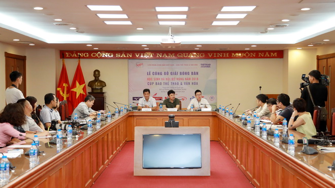 Công bố giải bóng bàn học sinh thành phố Hà Nội mở rộng - Cúp Báo Thể thao & Văn hóa 2018