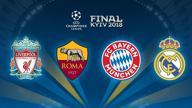 Bán kết Champions League: Real tái đấu Bayern. Roma đụng Liverpool