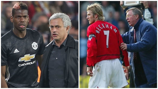 Vấn đề giữa Pogba với Mourinho giống hệt Sir Alex với Beckham năm nào