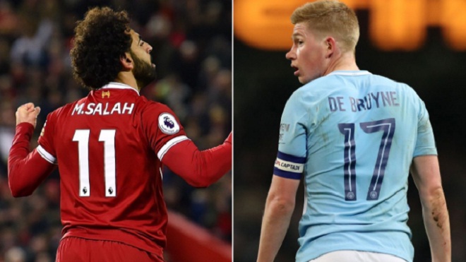 Trận Liverpool – Man City sẽ quyết định cuộc đua cá nhân giữa Salah và De Bruyne